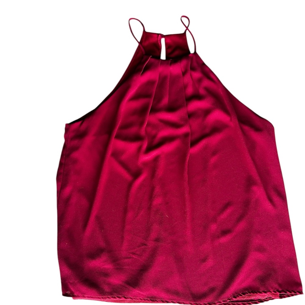 High Neck Burgundy Loose Office Top